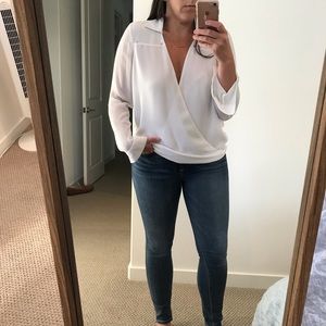 Cross front Michael Kors blouse with gold details